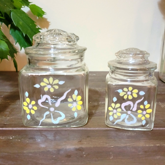 Vintage Handpainted Mini Canisters - Picture 1 of 2